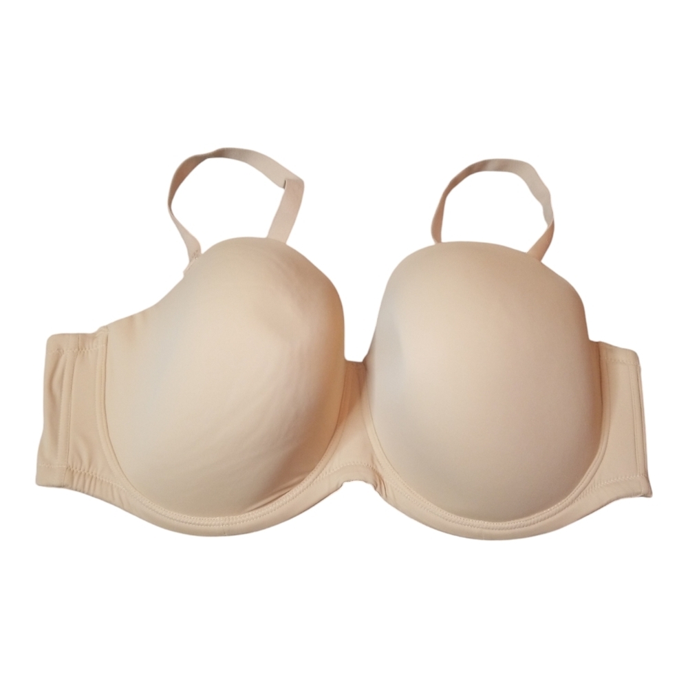 Cream Underwire Bra with Adjustable Straps and Molded Cups
